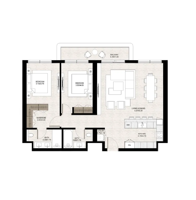 2 Bedrooms