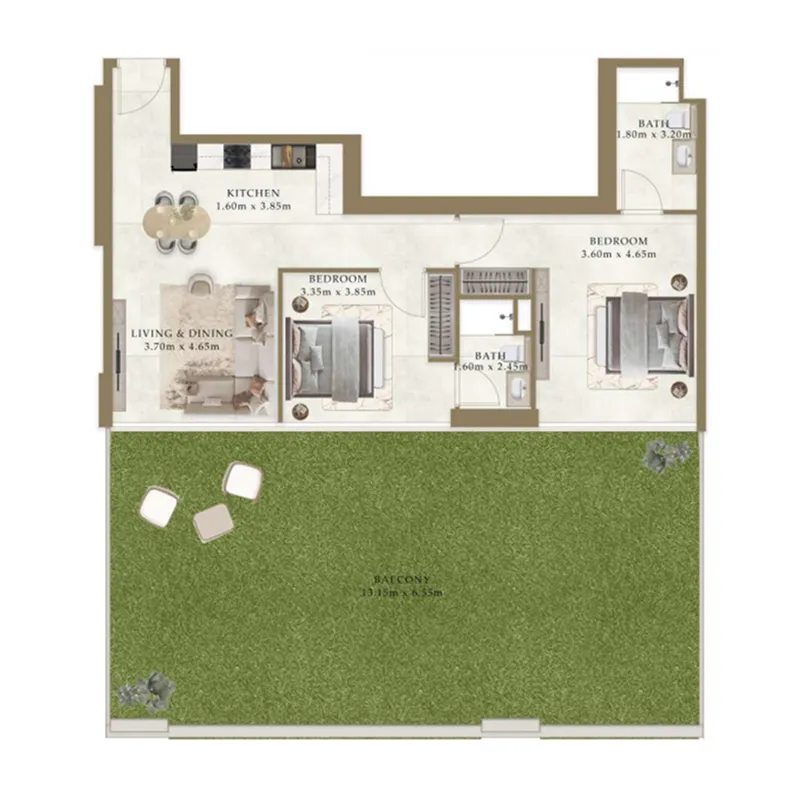 2 Bedrooms