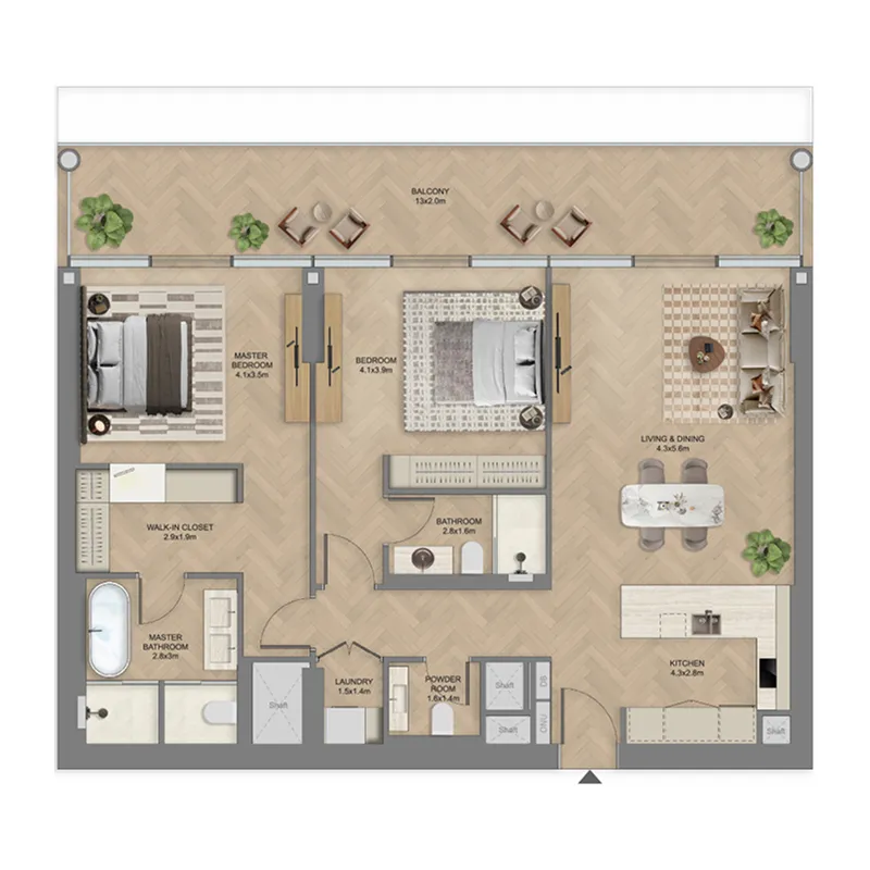 2 Bedrooms