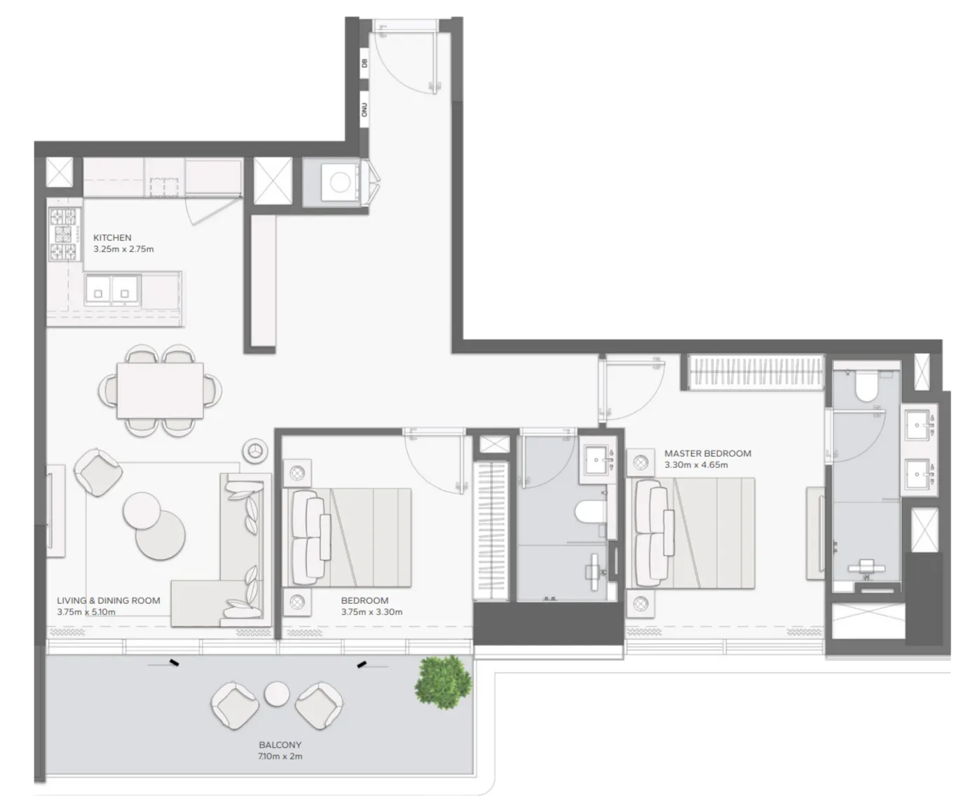 2 Bedrooms