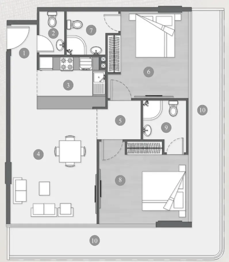2 Bedrooms