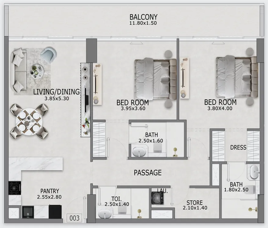 2 Bedrooms