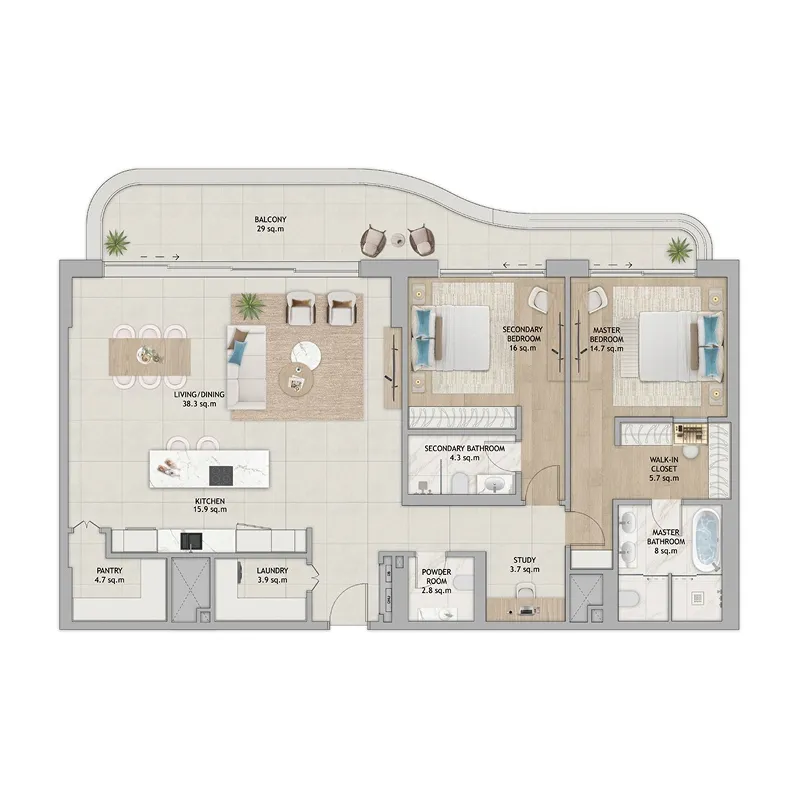 2 Bedrooms