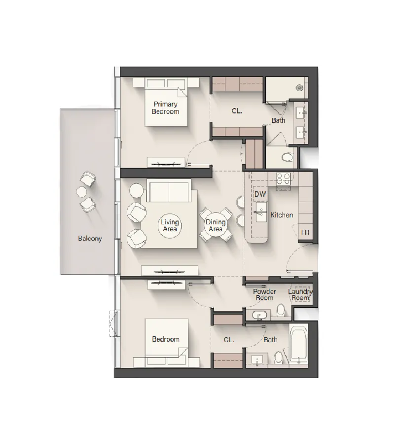 2 Bedrooms