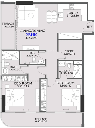 2 Bedrooms