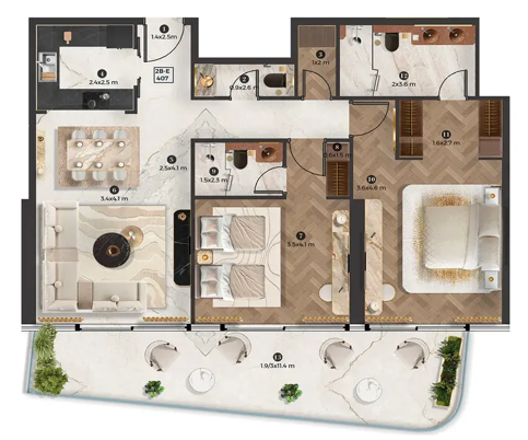 2 Bedrooms