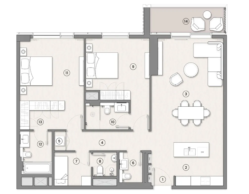 2 Bedrooms