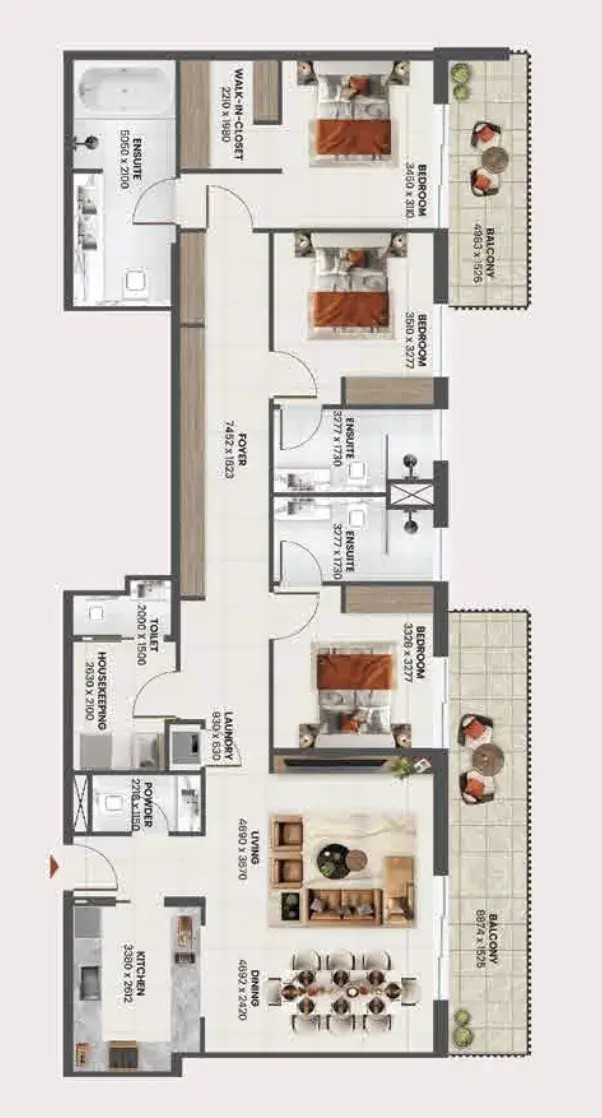 3 Bedrooms