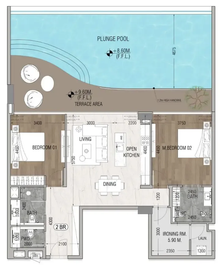 2 Bedrooms