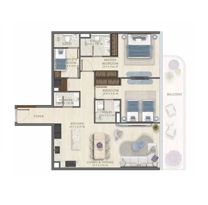 2 Bedrooms
