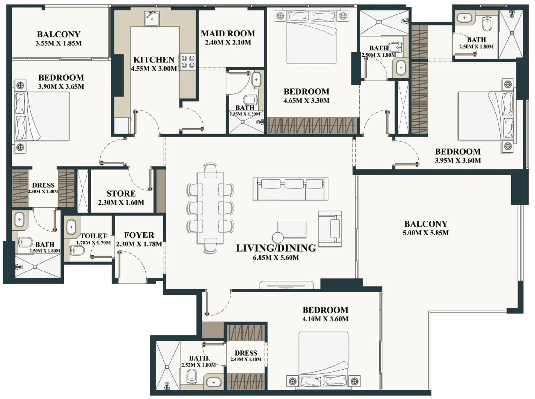 4 Bedrooms