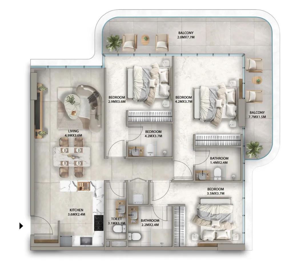3 Bedrooms