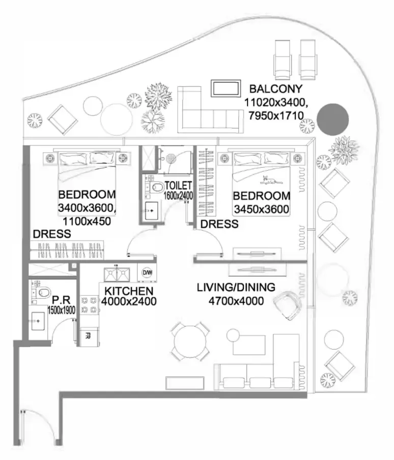 2 Bedrooms