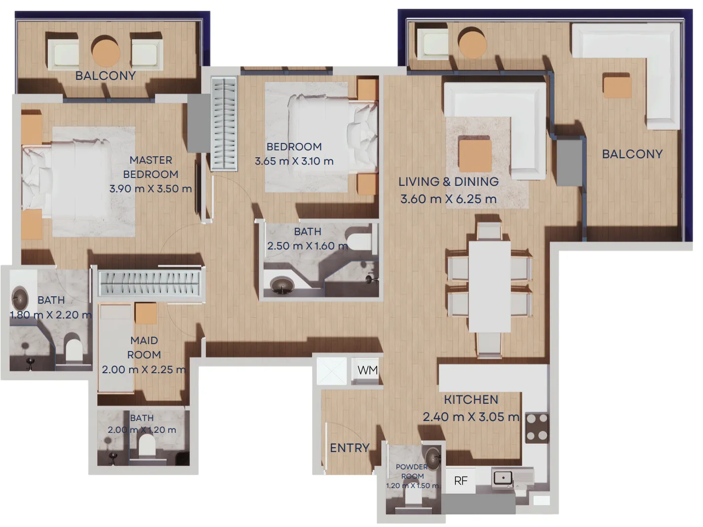 2 Bedrooms