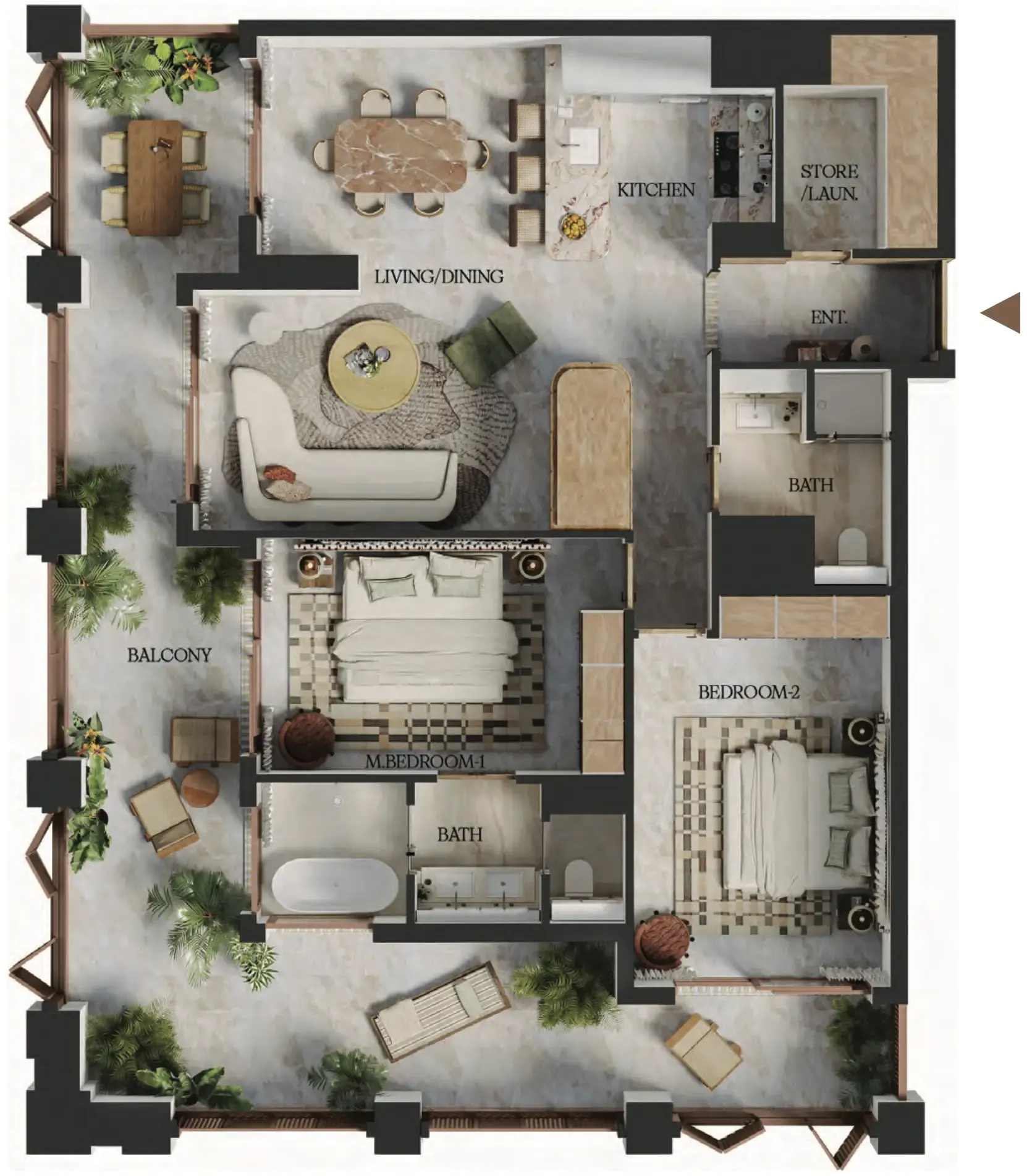 2 Bedrooms