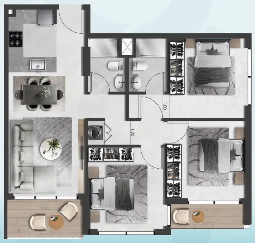3 Bedrooms