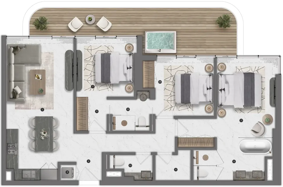3 Bedrooms