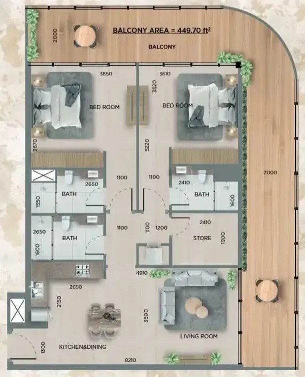 2 Bedrooms