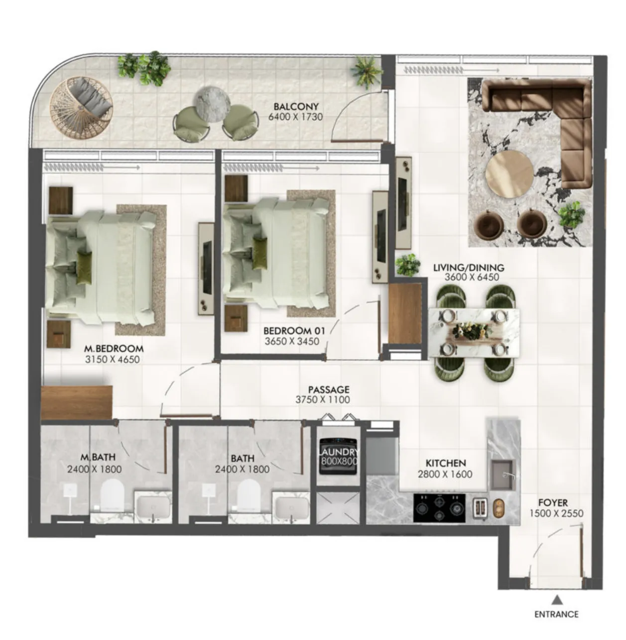 2 Bedrooms