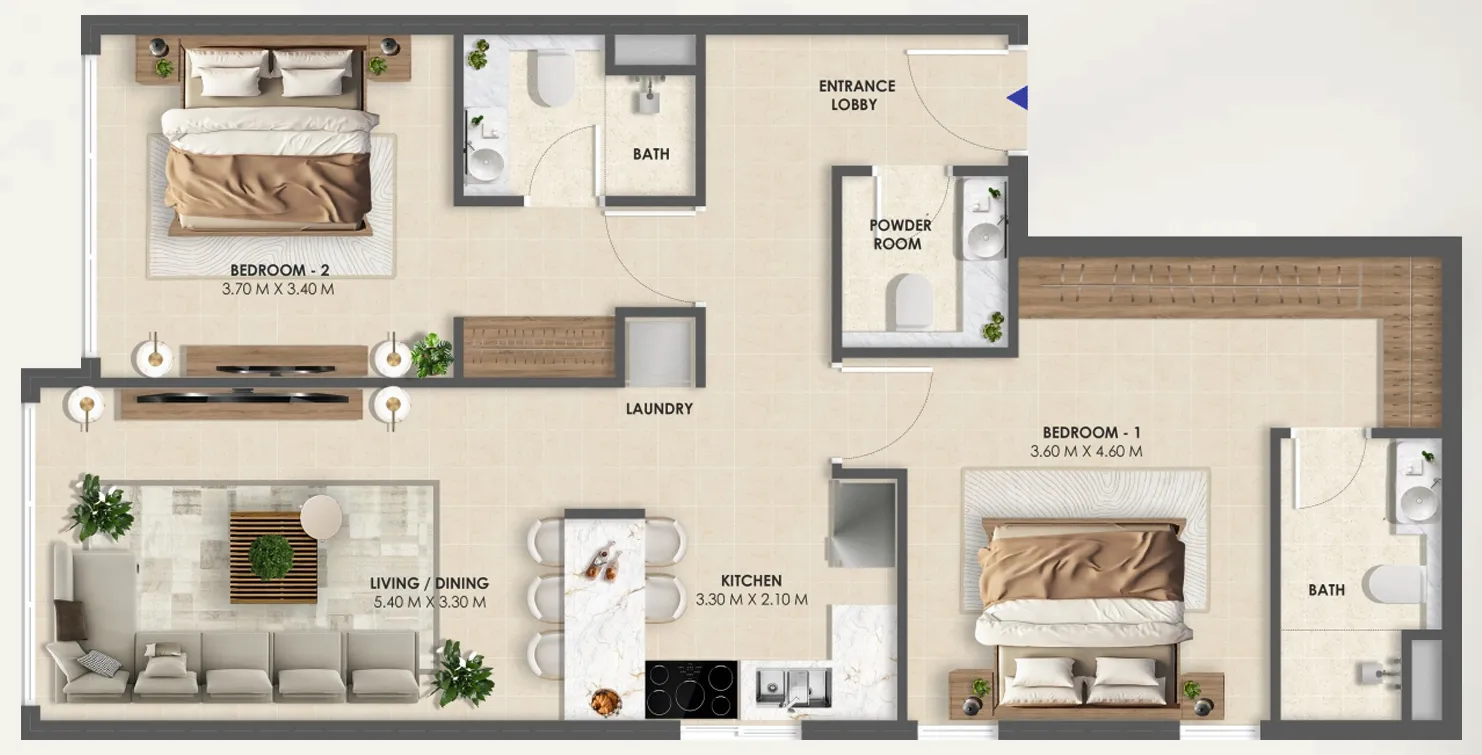 2 Bedrooms