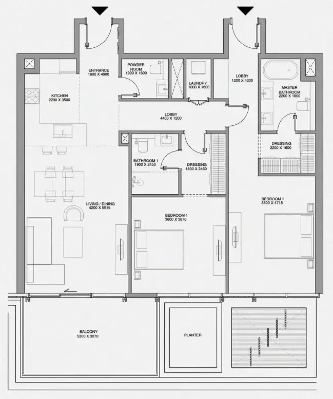 2 Bedrooms