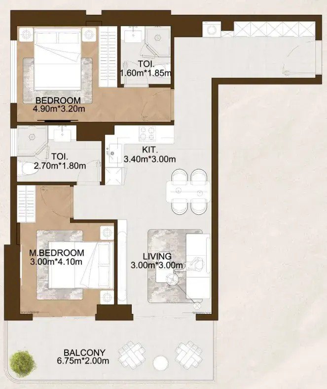 2 Bedrooms
