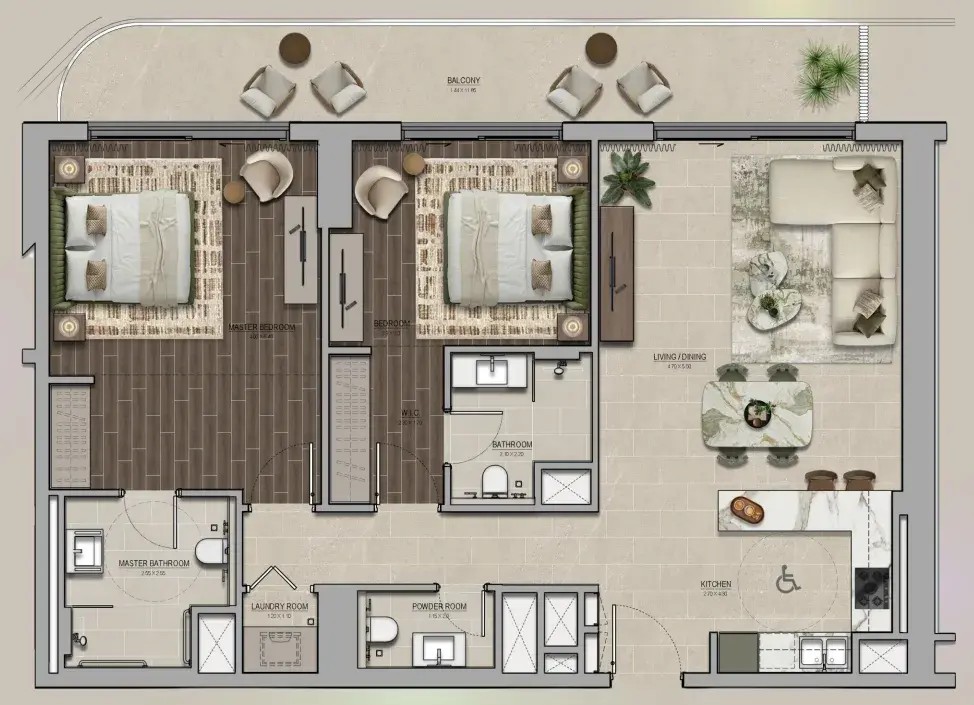 2 Bedrooms