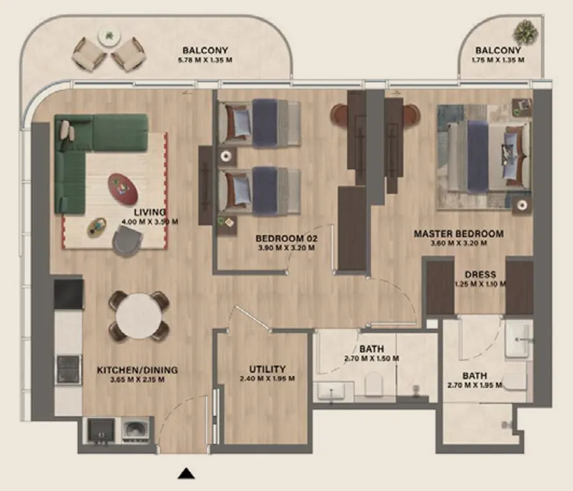 2 Bedrooms