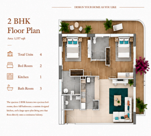 2 Bedrooms