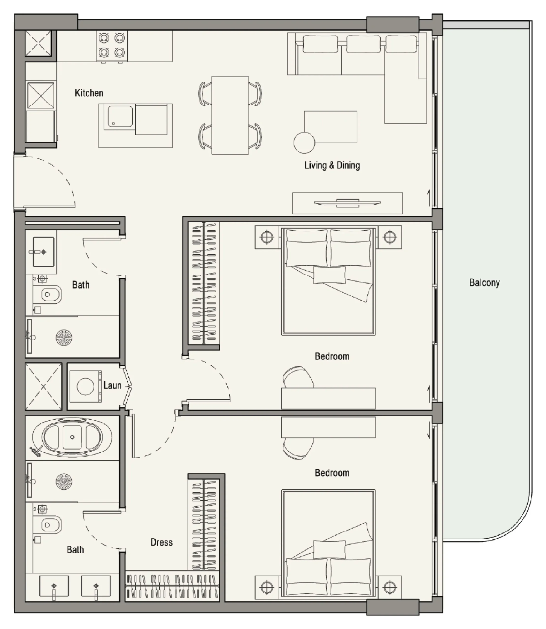 2 Bedrooms