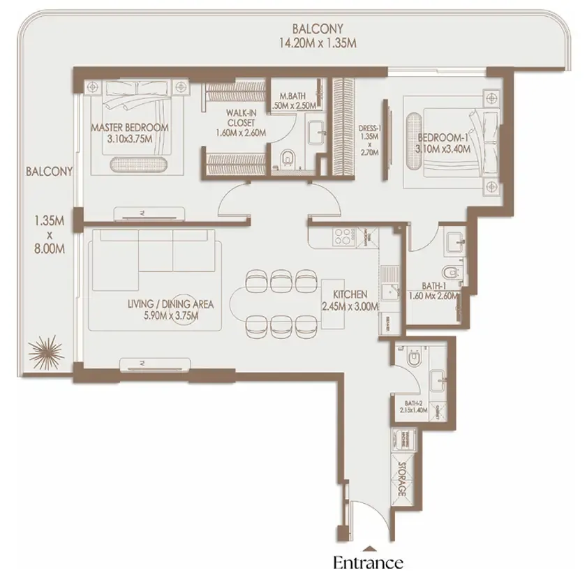 2 Bedrooms