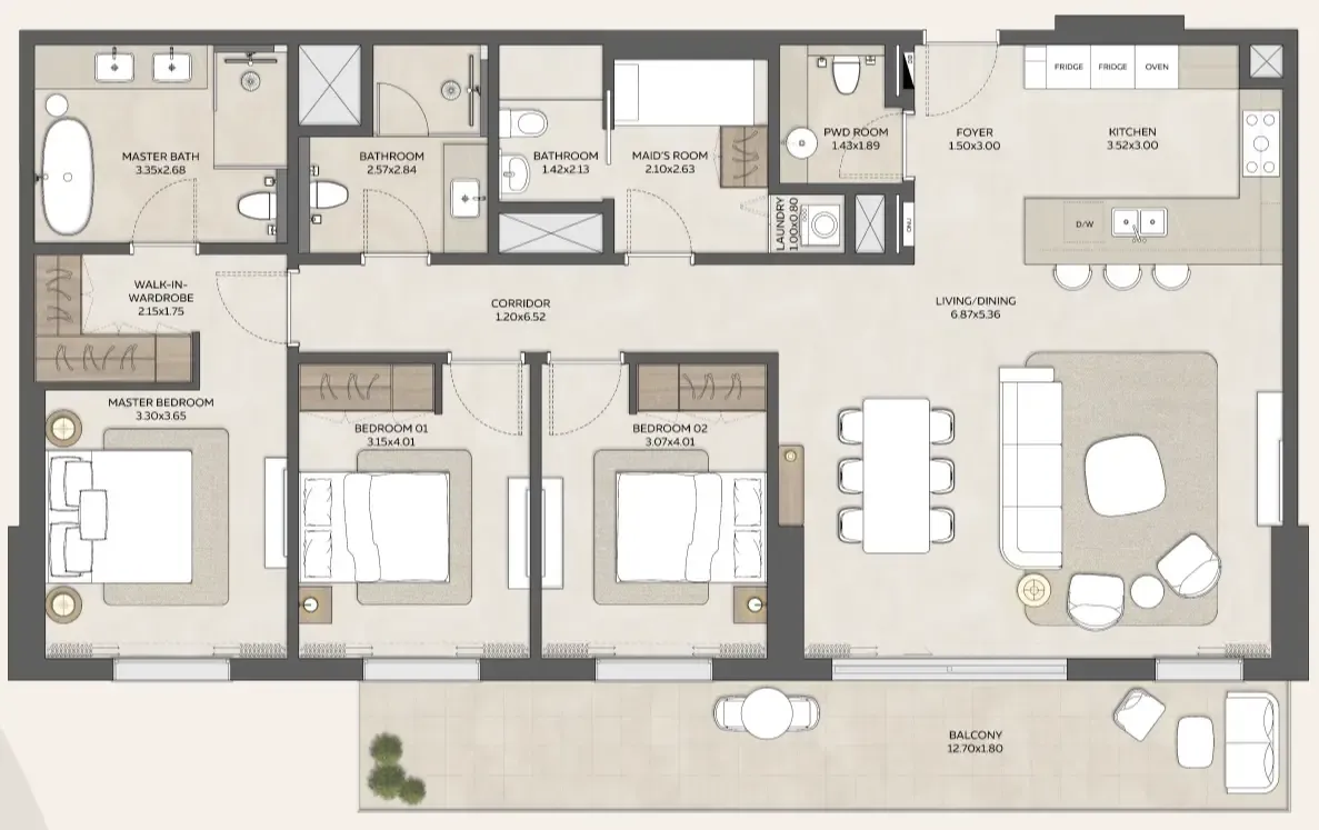 3 Bedrooms