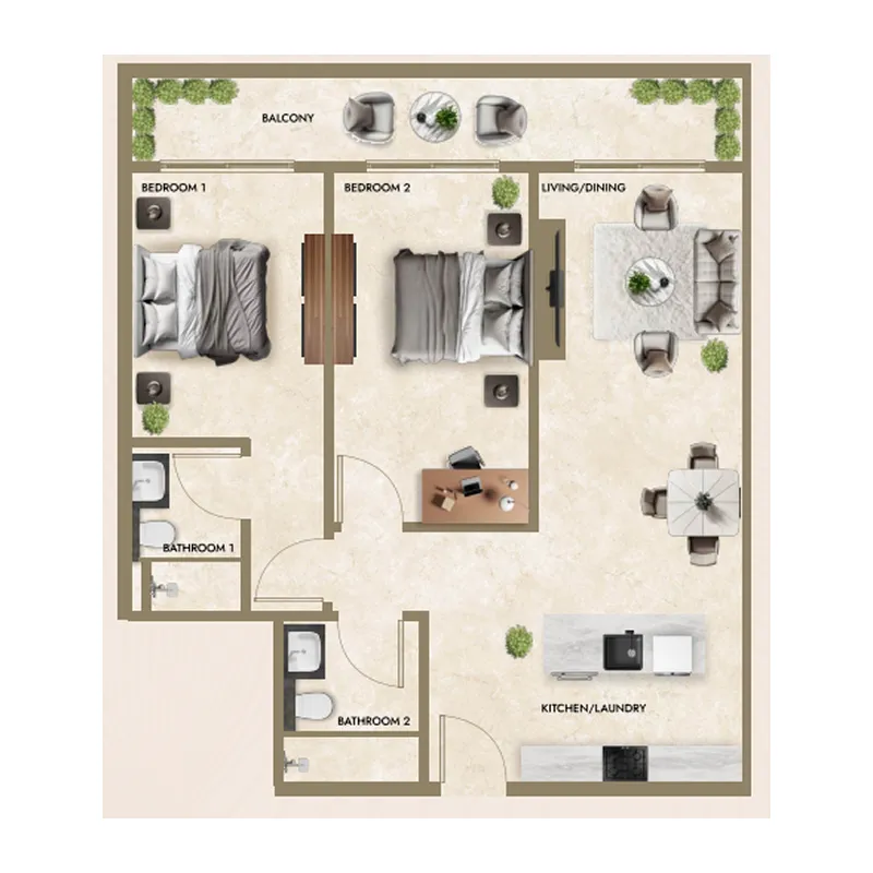 2 Bedrooms