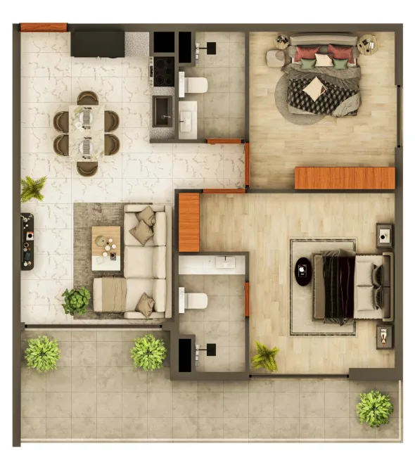 2 Bedrooms