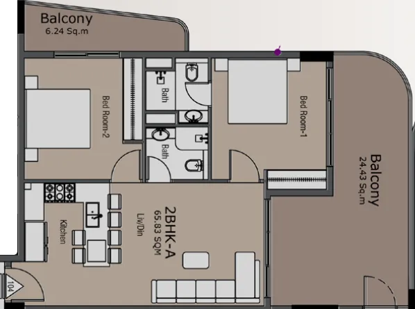 2 Bedrooms
