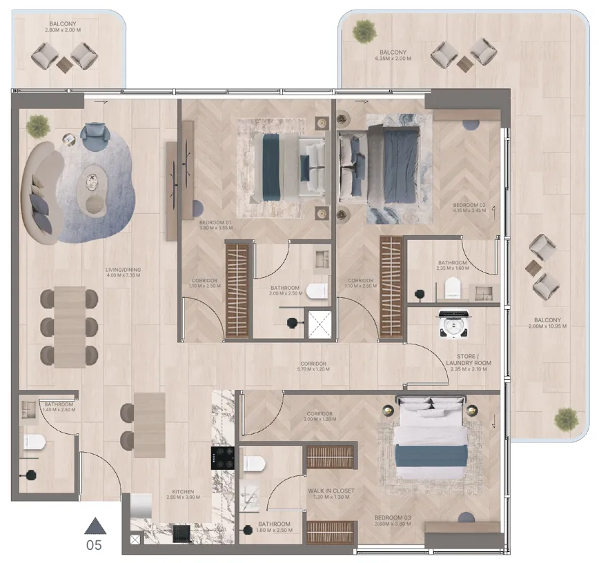 3 Bedrooms