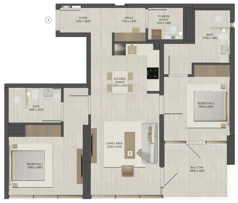 2 Bedrooms