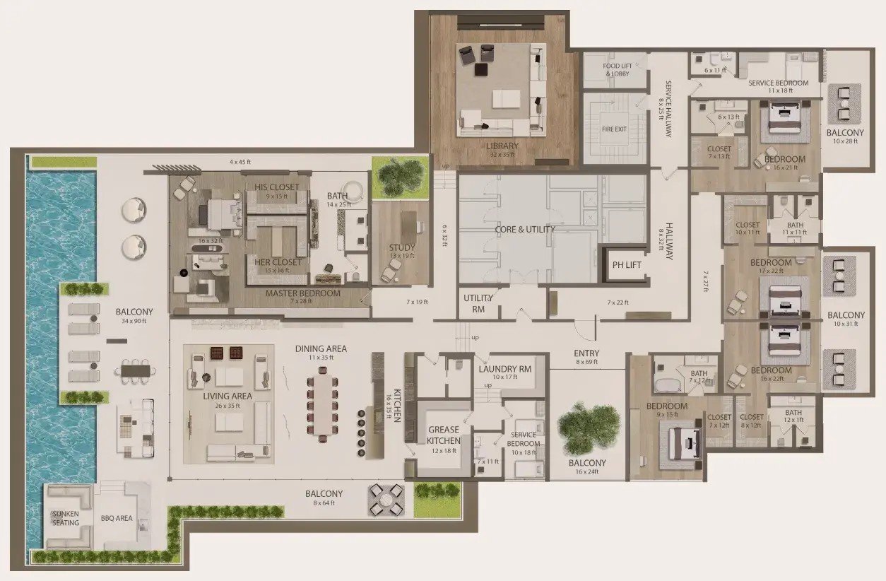 5 Bedrooms