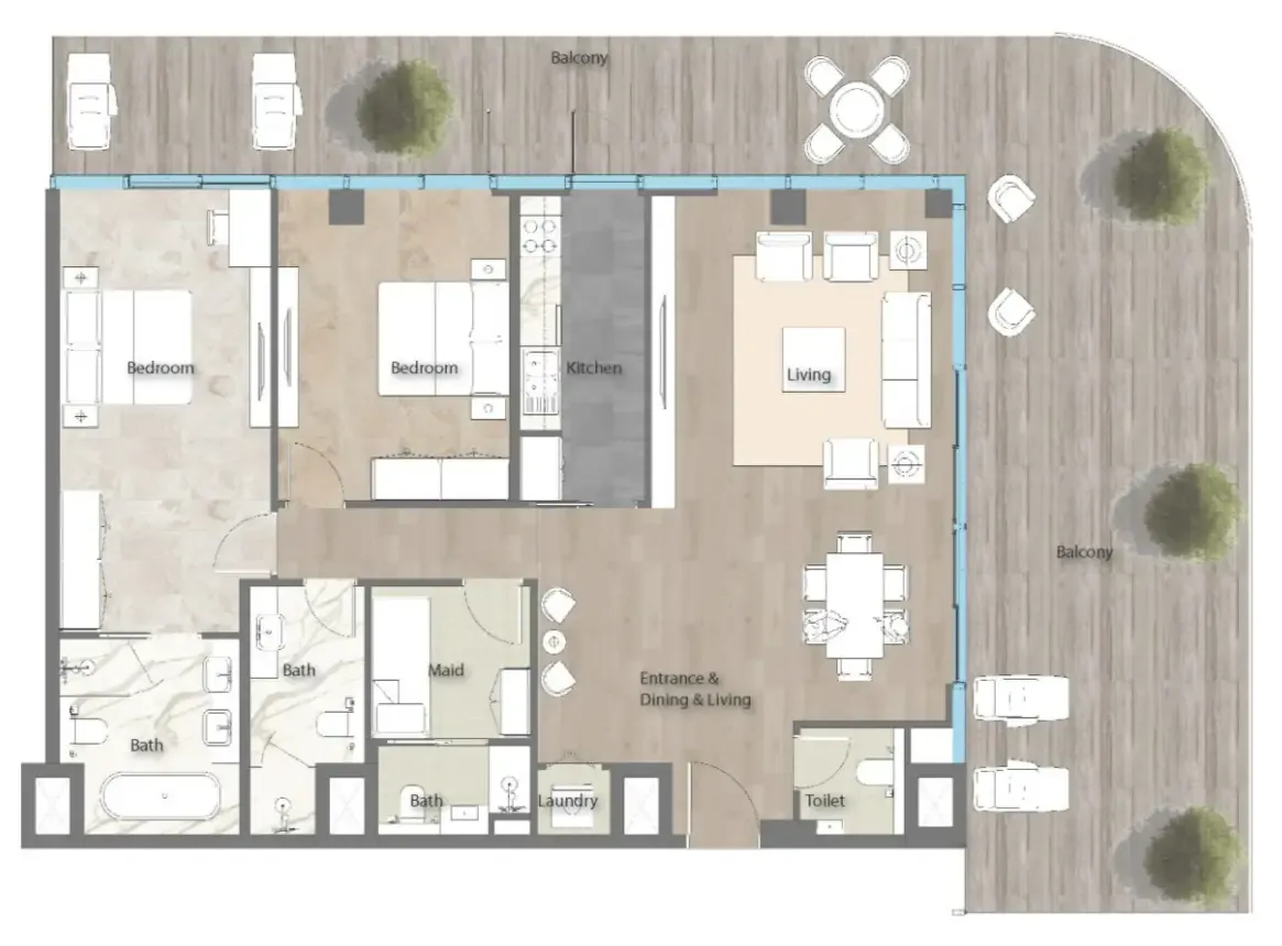 2 Bedrooms