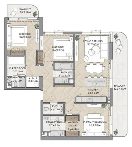 3 Bedrooms