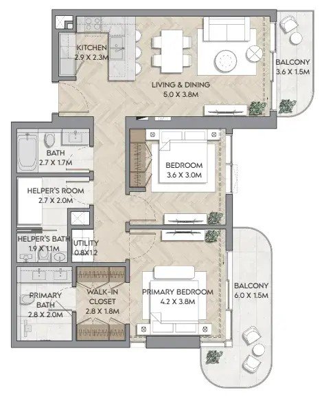 2 Bedrooms