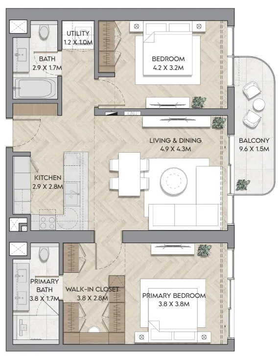 2 Bedrooms
