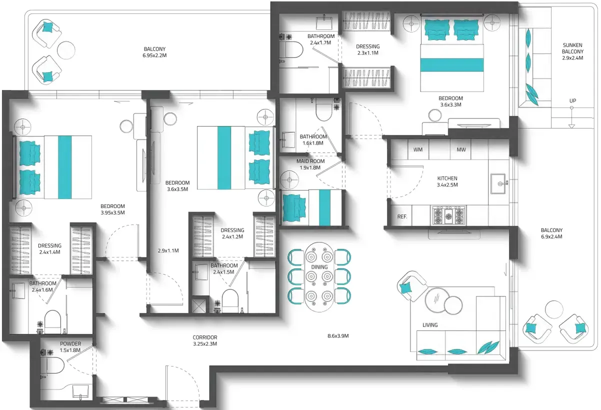 3 Bedrooms