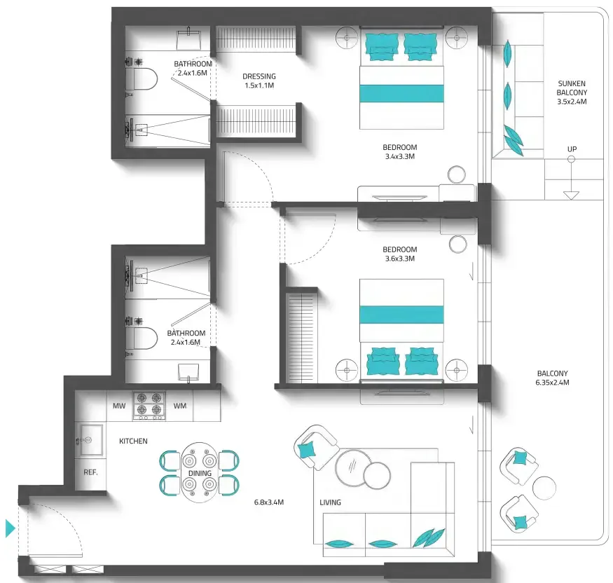2 Bedrooms