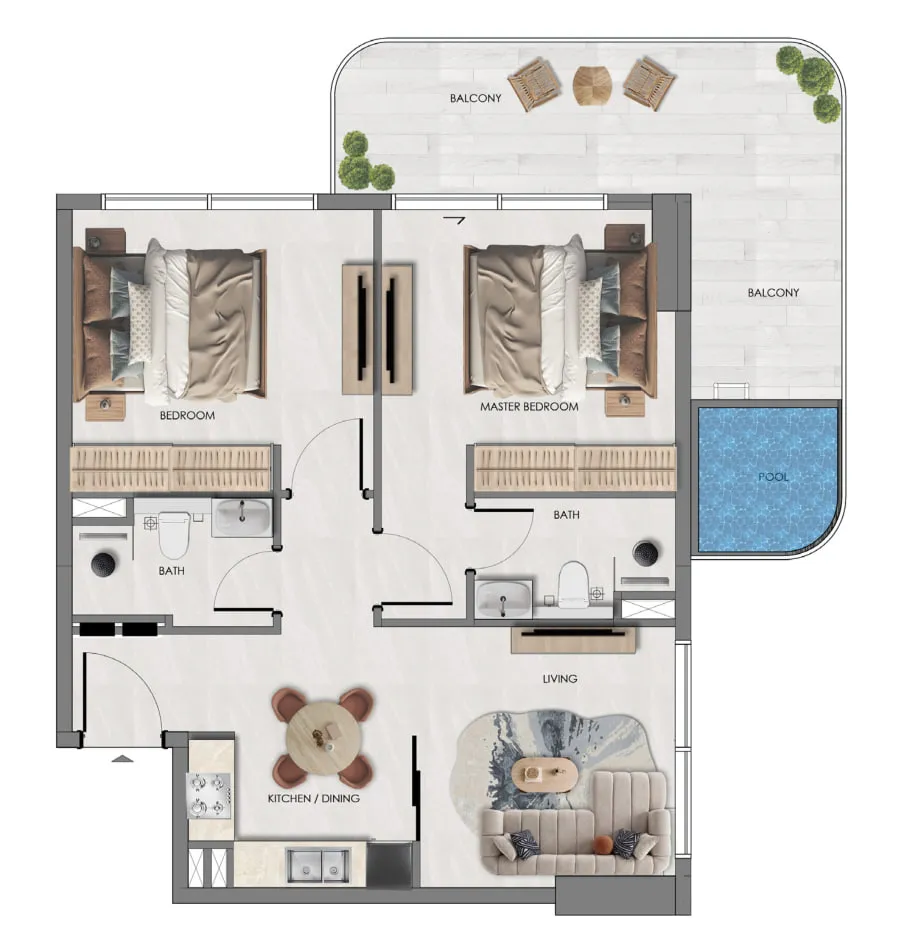 2 Bedrooms