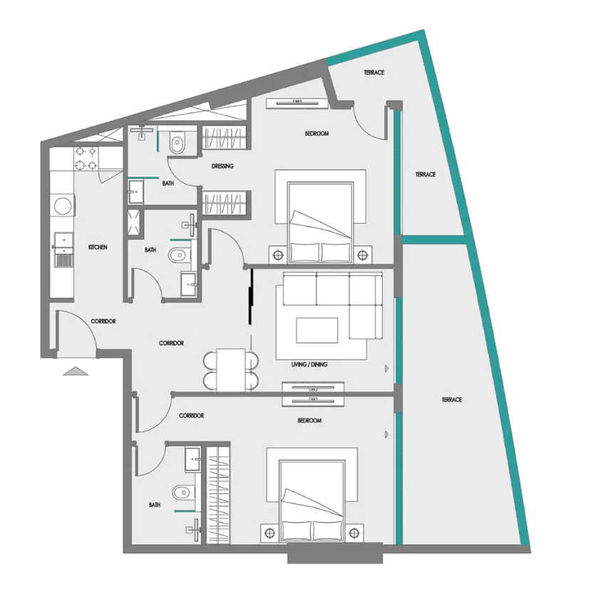 2 Bedrooms